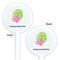 Preppy Hibiscus White Plastic 5.5" Stir Stick - Double Sided - Round - Front & Back