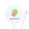 Preppy Hibiscus White Plastic 5.5" Stir Stick - Round - Closeup