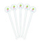 Preppy Hibiscus White Plastic 7" Stir Stick - Round - Fan View