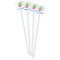 Preppy Hibiscus White Plastic Stir Stick - Double Sided - Square - Front