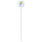 Preppy Hibiscus White Plastic Stir Stick - Double Sided - Square - Single Stick