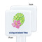 Preppy Hibiscus White Plastic Stir Stick - Single Sided - Square - Approval