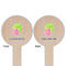 Preppy Hibiscus Wooden 6" Food Pick - Round - Double Sided - Front & Back