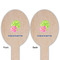 Preppy Hibiscus Wooden Food Pick - Oval - Double Sided - Front & Back