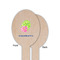 Preppy Hibiscus Wooden Food Pick - Oval - Single Sided - Front & Back