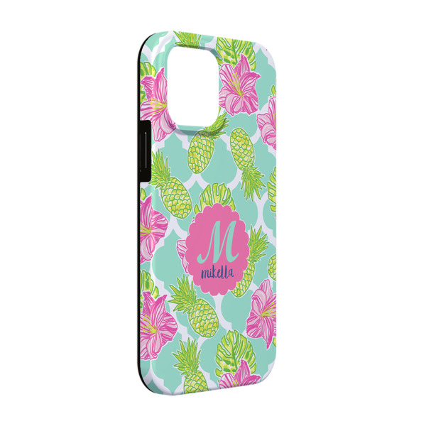 Custom Preppy Hibiscus iPhone Case - Rubber Lined - iPhone 13 (Personalized)