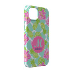 Preppy Hibiscus iPhone Case - Plastic - iPhone 14 Pro (Personalized)