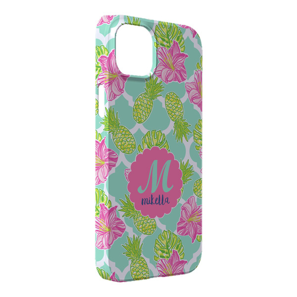 Custom Preppy Hibiscus iPhone Case - Plastic - iPhone 14 Pro Max (Personalized)