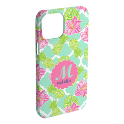 Preppy Hibiscus iPhone Case - Plastic - iPhone 15 Plus (Personalized)