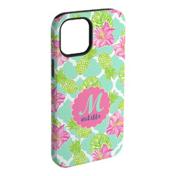 Preppy Hibiscus iPhone Case - Rubber Lined - iPhone 15 Pro Max (Personalized)