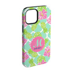 Preppy Hibiscus iPhone Case - Rubber Lined - iPhone 15 Pro (Personalized)