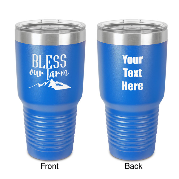 Custom Farm House 30 oz Stainless Steel Tumbler - Royal Blue - Double-Sided (Personalized)