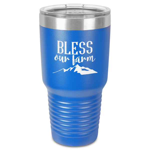 Custom Farm House 30 oz Stainless Steel Tumbler - Royal Blue - Single-Sided