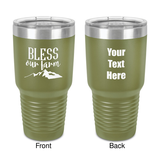 Custom Farm House 30 oz Stainless Steel Tumbler - Olive - Double-Sided (Personalized)