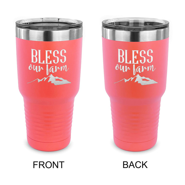 Custom Farm House 30 oz Stainless Steel Tumbler - Coral - Double Sided (Personalized)