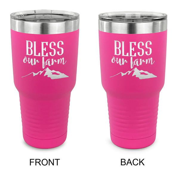 Custom Farm House 30 oz Stainless Steel Tumbler - Pink - Double Sided (Personalized)