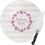 Farm House Round Glass Cutting Board - Small (Personalized)