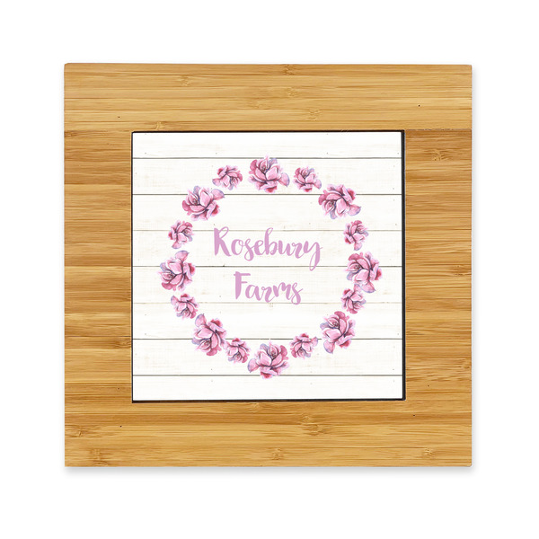 Custom Farm House Bamboo Trivet with Ceramic Tile Insert (Personalized)