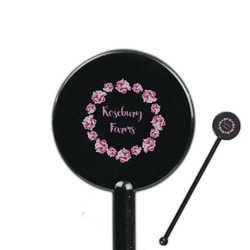 Farm House 5.5" Round Plastic Stir Sticks - Black - Single Sided (Personalized)