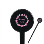 Farm House 7" Round Plastic Stir Sticks - Black - Single Sided (Personalized)