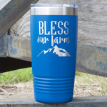 Farm House 20 oz Stainless Steel Tumbler - Royal Blue - Double Sided (Personalized)