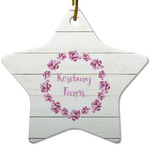 Farm House Star Ceramic Ornament w/ Name or Text