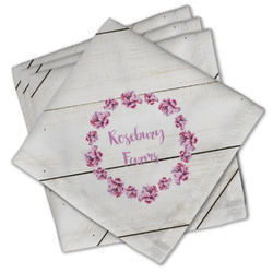 Farm House Cloth Cocktail Napkins - Set of 4 w/ Name or Text