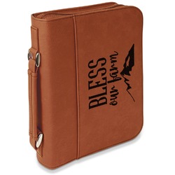 Farm House Leatherette Bible Cover with Handle & Zipper - Large- Single Sided
