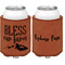 Farm House Cognac Leatherette Can Sleeve - Double Sided Front and Back