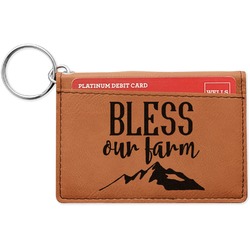 Farm House Leatherette Keychain ID Holder - Single Sided