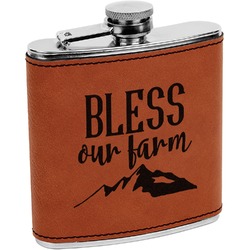 Farm House Leatherette Wrapped Stainless Steel Flask