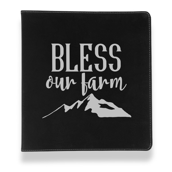 Custom Farm House Leather Binder - 1" - Black (Personalized)