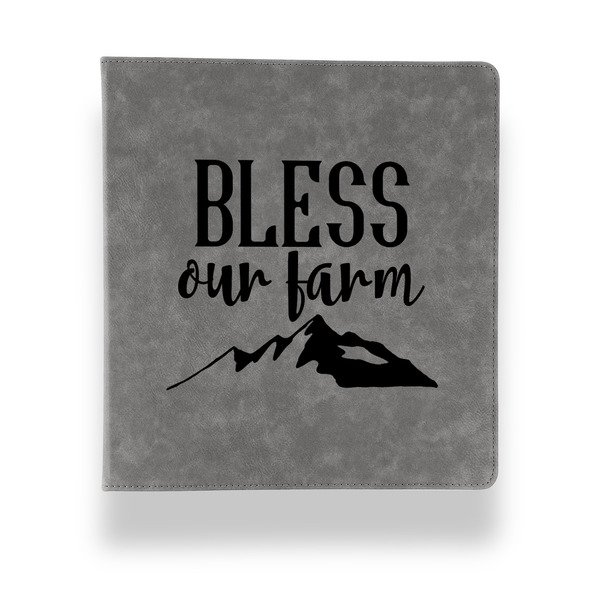 Custom Farm House Leather Binder - 1" - Grey (Personalized)