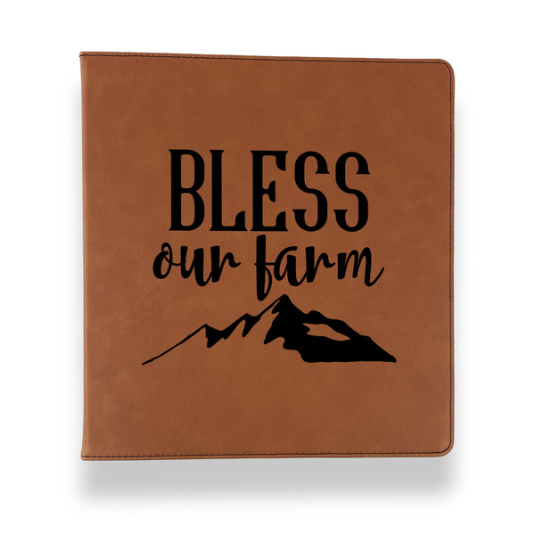 Custom Farm House Leather Binder - 1" - Rawhide (Personalized)