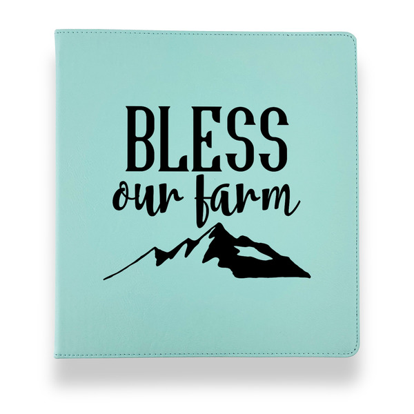 Custom Farm House Leather Binder - 1" - Teal (Personalized)