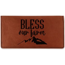 Farm House Leatherette Checkbook Holder - Double Sided (Personalized)