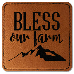 Farm House Faux Leather Iron On Patch - Square