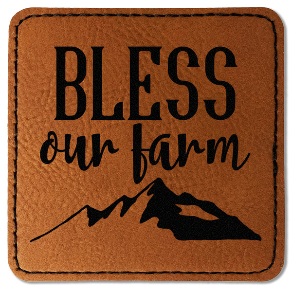 Custom Farm House Faux Leather Iron On Patch - Square