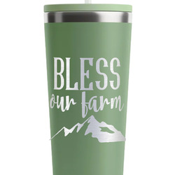 Farm House RTIC Everyday Tumbler with Straw - 28oz - Light Green - Double-Sided (Personalized)