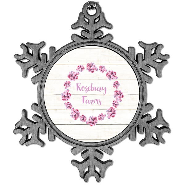 Custom Farm House Vintage Snowflake Ornament (Personalized)