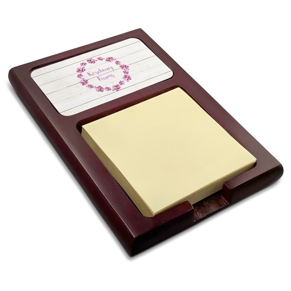 Custom Farm House Red Mahogany Sticky Note Holder (Personalized)