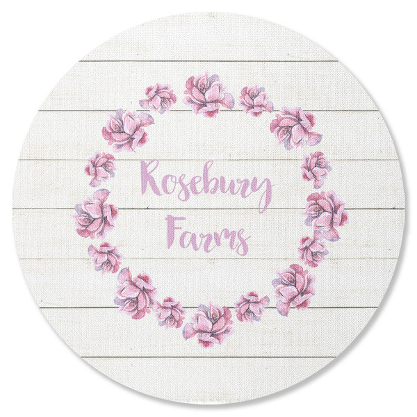 Custom Farm House Round Rubber Backed Coaster (Personalized)