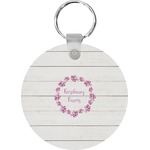 Farm House Round Plastic Keychain (Personalized)