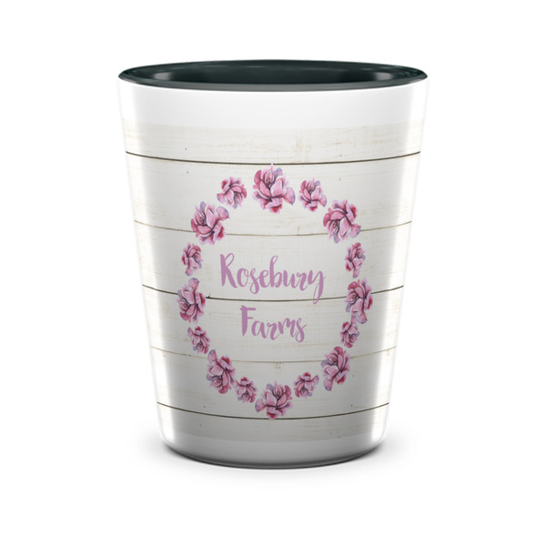 Custom Farm House Ceramic Shot Glass - 1.5 oz - Two Tone - Single (Personalized)