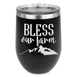 Farm House Stemless Stainless Steel Wine Tumbler - Black - Single Sided