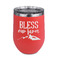 Farm House Stainless Wine Tumblers - Coral - Double Sided - Front