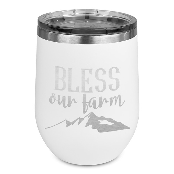 Custom Farm House Stemless Stainless Steel Wine Tumbler - White - Single Sided