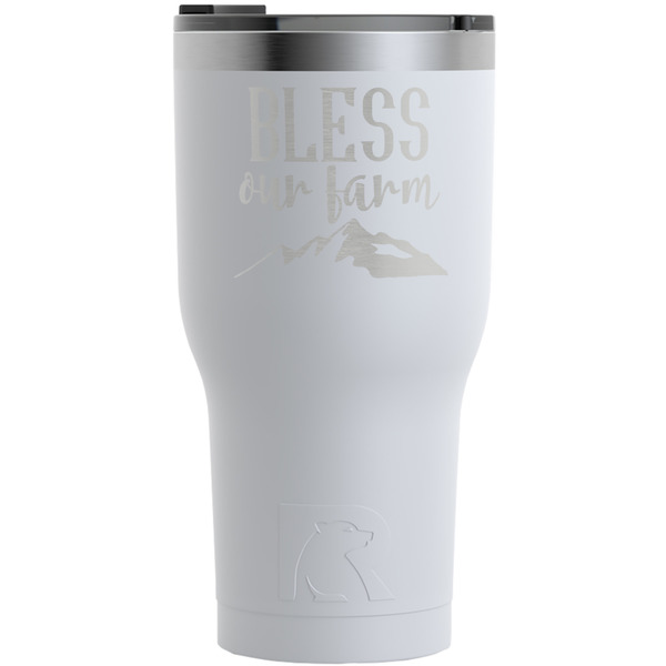 Custom Farm House RTIC Tumbler - White - Engraved Front