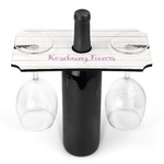 Farm House Wine Bottle & Glass Holder (Personalized)