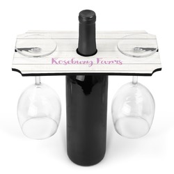 Farm House Wine Bottle & Glass Holder (Personalized)